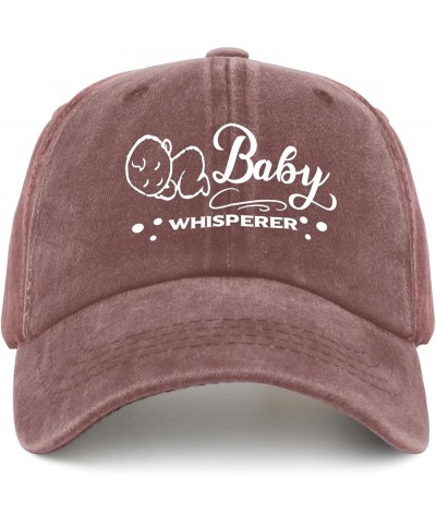 Baby Whisperer Trucker hat Funny hat Pigment Black Womens Hats Gifts for Mom Baseball Hat Wine Red $12.59 Sun Hats