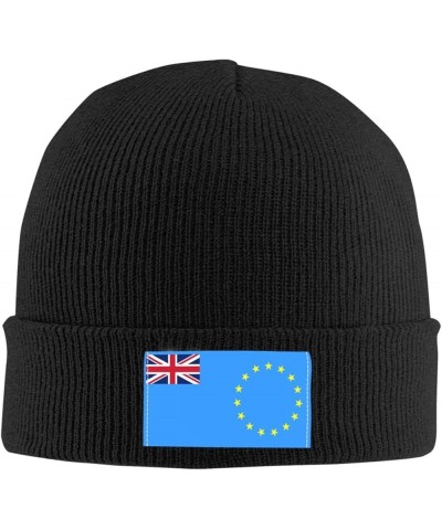 Proposed Flag of The Cook Islands (1973) Beanie Hat for Men Women Soft Cozy Skull Cap Winter Warm Knit Hats Black $9.56 Skull...