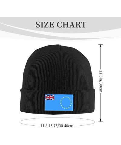 Proposed Flag of The Cook Islands (1973) Beanie Hat for Men Women Soft Cozy Skull Cap Winter Warm Knit Hats Black $9.56 Skull...