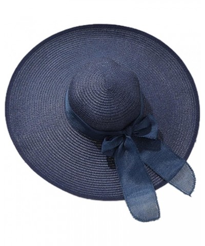 Foldable Wide Brim Floppy Beach Sun Hat for Women Girls,Summer Cap with Bowknot Independence Day Gifts Birthday Navy $6.43 Su...