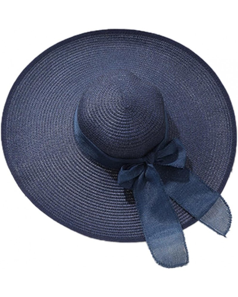 Foldable Wide Brim Floppy Beach Sun Hat for Women Girls,Summer Cap with Bowknot Independence Day Gifts Birthday Navy $6.43 Su...