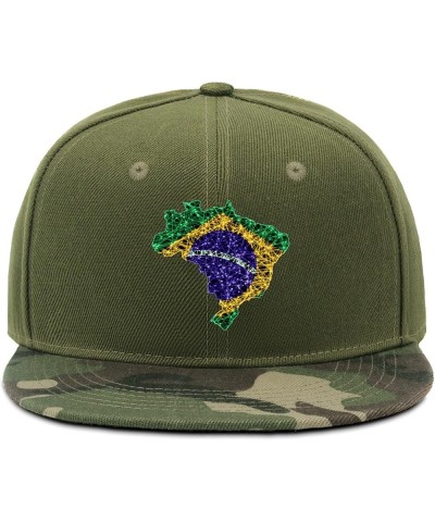 Flag Map Mesh Brazil Baseball Hat Funny Golf Hat for Men Gifts for Her Workout Camo2 $13.26 Baseball Caps