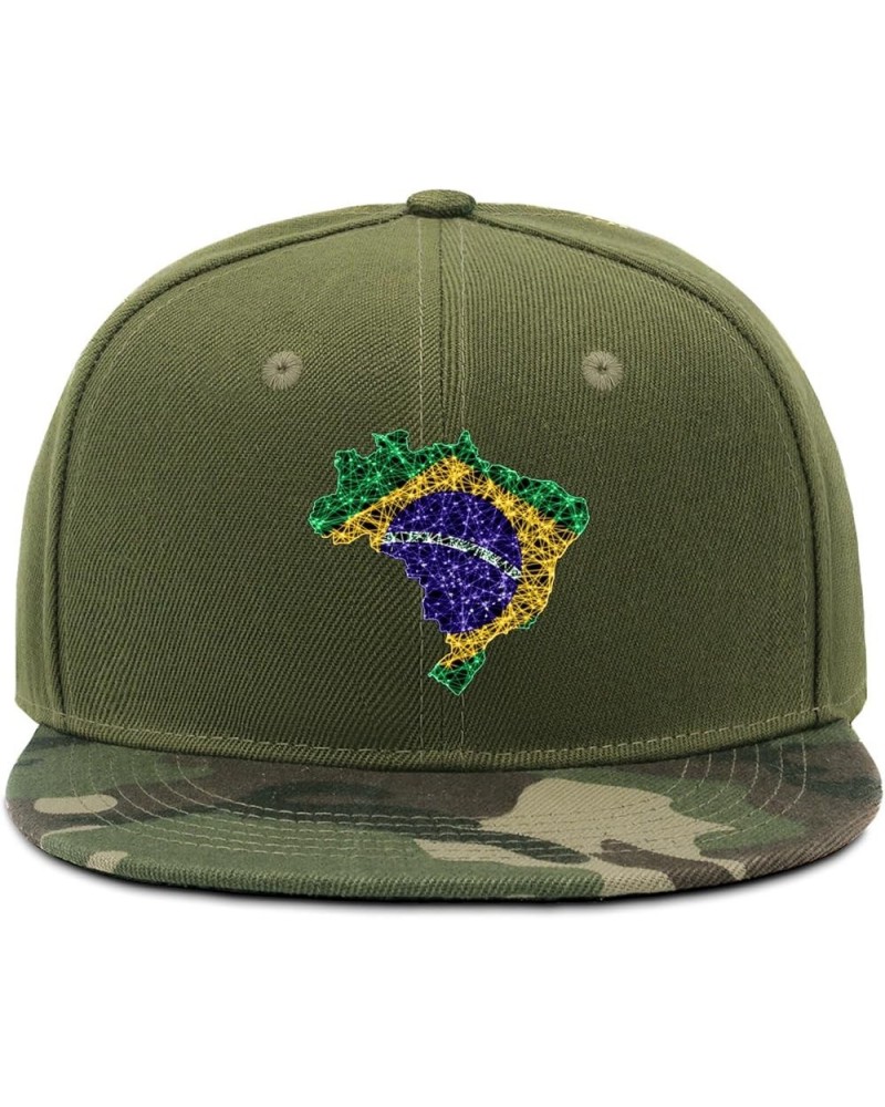 Flag Map Mesh Brazil Baseball Hat Funny Golf Hat for Men Gifts for Her Workout Camo2 $13.26 Baseball Caps