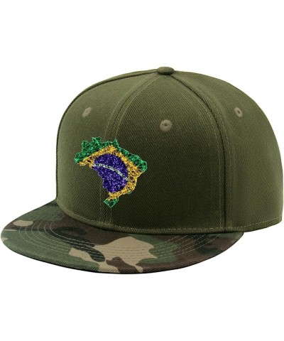 Flag Map Mesh Brazil Baseball Hat Funny Golf Hat for Men Gifts for Her Workout Camo2 $13.26 Baseball Caps