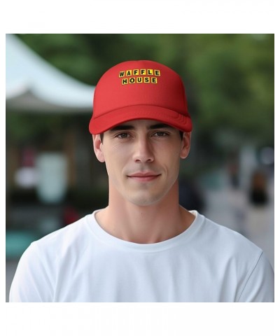 Adjustable Unisex Summer Mesh Baseball Trucker Cap for Men Women Outdoor Sports Hat for Women's Men's Work Hats Red $7.50 Bas...