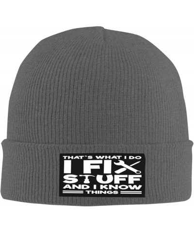 That's What I Do I Fix Stuff and I Know Things Gifts Womens Winter Beanie Cap Knit Soft Warm Hat Beanie Hat for Men Deep Heat...