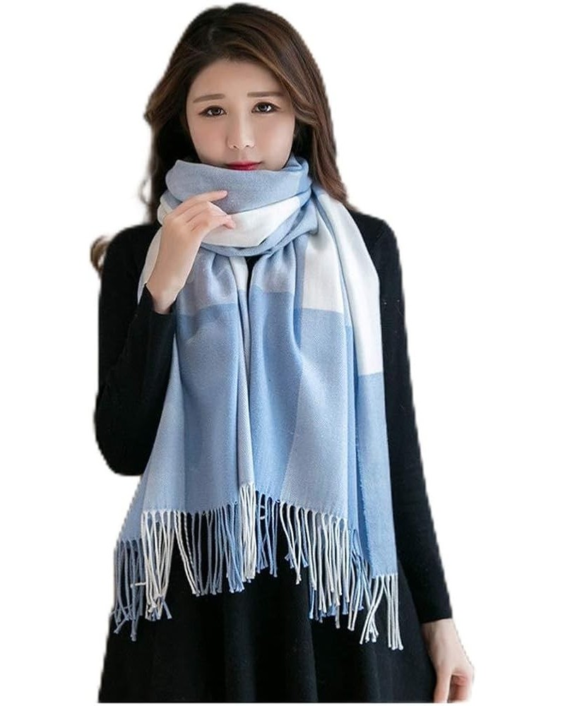 Thickened warm women Scarves Cold Weather Scarves Fashion women Scarves Blue White $664.56 Scarves