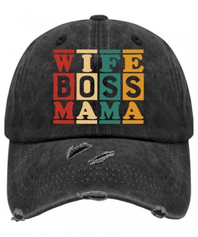 Womens Hat Mother Gifts Outdoor Caps for Men Cap Light Weight Wife BOSS Mama Baseball Cap Women Allblack $12.43 Baseball Caps