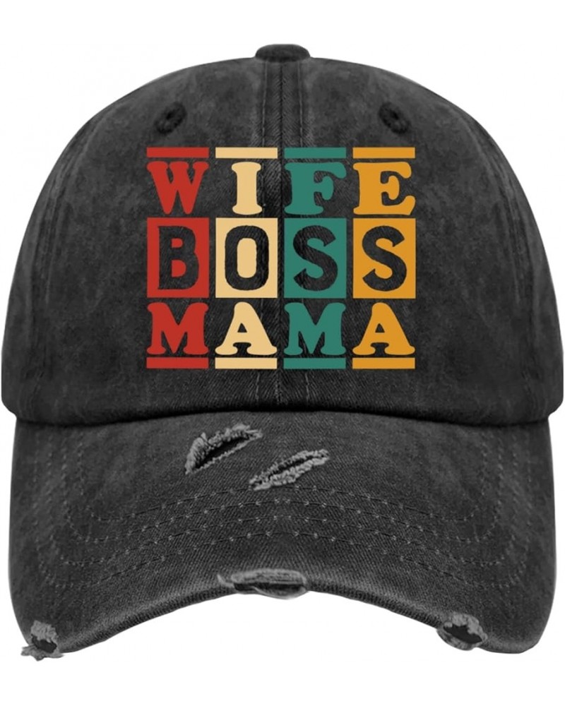 Womens Hat Mother Gifts Outdoor Caps for Men Cap Light Weight Wife BOSS Mama Baseball Cap Women Allblack $12.43 Baseball Caps