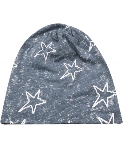 Rebecca Women Men Beanie Hats Stylish Hip-hop Hat Soft Stretch Velvet Slouchy Skull Cap Star Light Blue $8.75 Skullies & Beanies