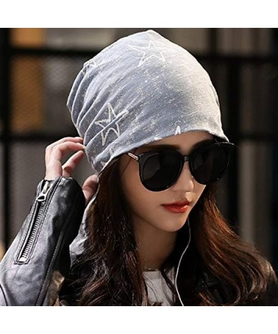 Rebecca Women Men Beanie Hats Stylish Hip-hop Hat Soft Stretch Velvet Slouchy Skull Cap Star Light Blue $8.75 Skullies & Beanies