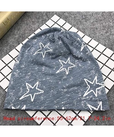 Rebecca Women Men Beanie Hats Stylish Hip-hop Hat Soft Stretch Velvet Slouchy Skull Cap Star Light Blue $8.75 Skullies & Beanies