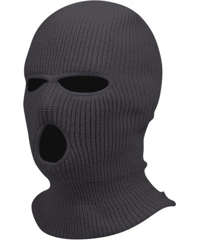 3 Hole Ski Mask Balaclava Knitted Balaclava Beanie Hat Ski Mask Balaclava Windproof Womens Balaclava Ski B211_dark Gray $6.71...