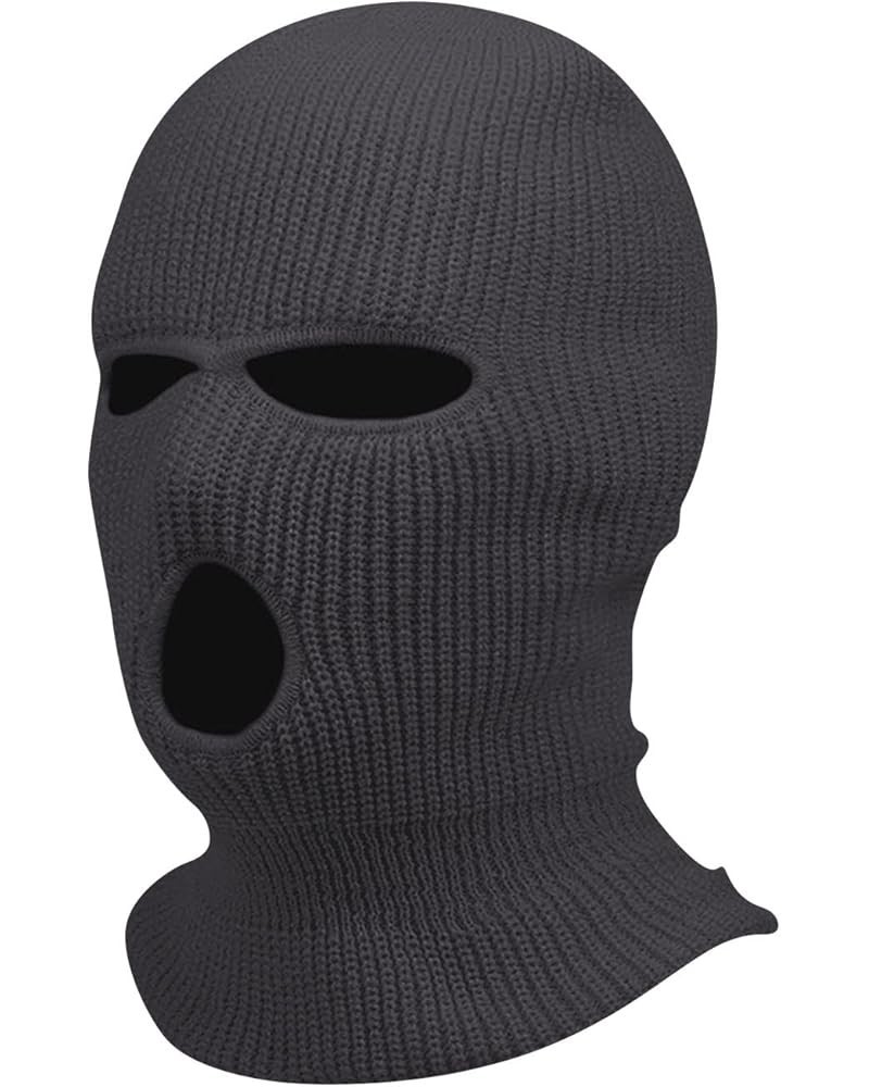 3 Hole Ski Mask Balaclava Knitted Balaclava Beanie Hat Ski Mask Balaclava Windproof Womens Balaclava Ski B211_dark Gray $6.71...