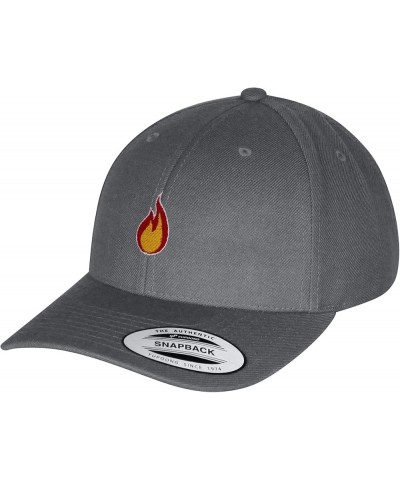 Fire Curved Bill Snapback Outdoor Cap Firepit Camping Dark Grey $14.03 Baseball Caps