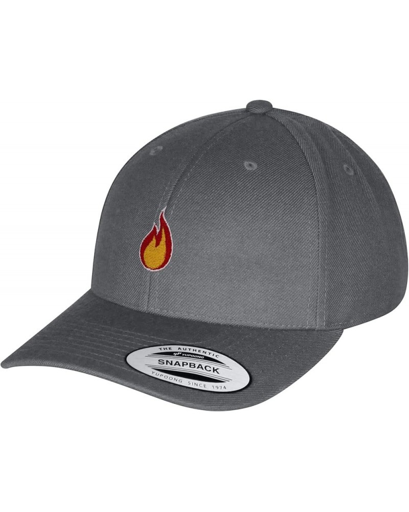 Fire Curved Bill Snapback Outdoor Cap Firepit Camping Dark Grey $14.03 Baseball Caps