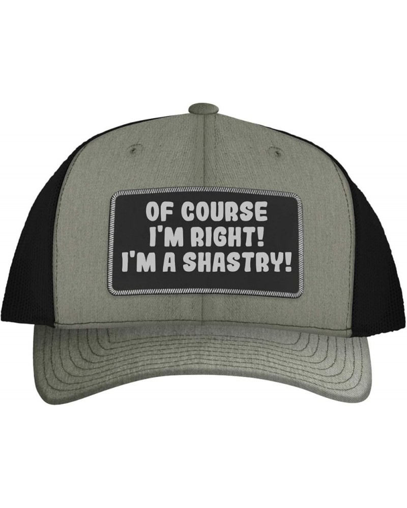 of Course I'm Right! I'm A Shastry! - Leather Black Patch Engraved Trucker Hat Heather/black $15.56 Baseball Caps