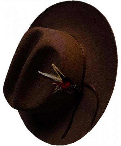 Men's Crushable Wool Felt Bounty Hunter Brown Fedora Hats Coffee 54-56cm $108.13 Fedoras