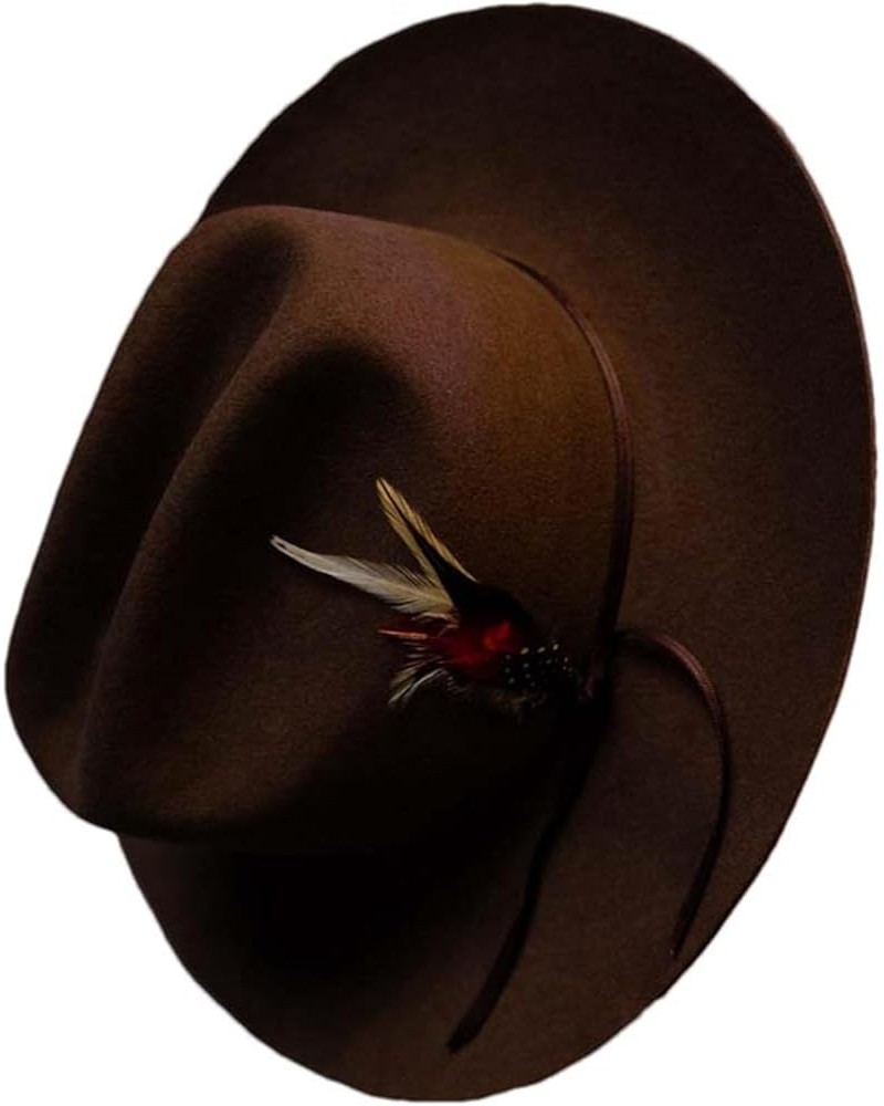 Men's Crushable Wool Felt Bounty Hunter Brown Fedora Hats Coffee 54-56cm $108.13 Fedoras