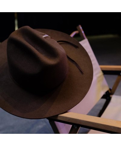 Men's Crushable Wool Felt Bounty Hunter Brown Fedora Hats Coffee 54-56cm $108.13 Fedoras