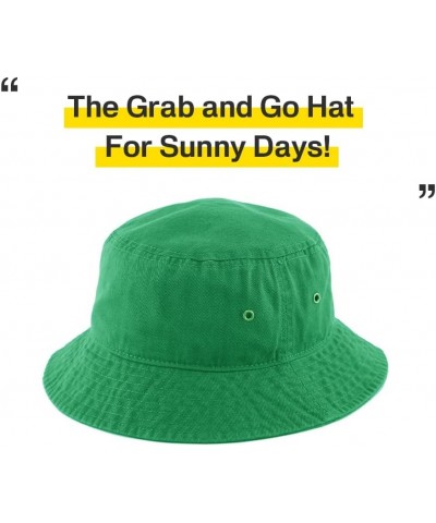 KBETHOS® 100% Cotton Washed Bucket Hat Kelly Green $11.19 Bucket Hats