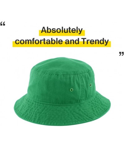 KBETHOS® 100% Cotton Washed Bucket Hat Kelly Green $11.19 Bucket Hats