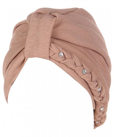 African Women Turbans Cap for Women Sleeping Headwraps Pre-Tied Hair Cover Wrap Stretch Turban Headwrap Khaki $7.01 Skullies ...