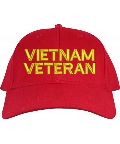 Vietnam Veteran Text Only USA Cotton Twill Cap Red $22.47 Baseball Caps