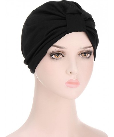 African Knot Headwraps Stretch Turban Hats for Women Soft Pre Tied Bonnet Hair wrap Pretied for Black Women Black $6.36 Skull...