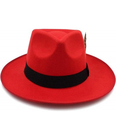 Unisex Fashion Felt Hat Wide Brimmed Jazz Hat Men's Manhattan Hat Black One Size $14.10 Fedoras