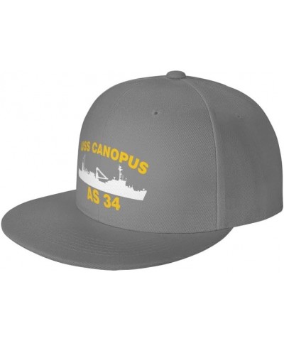 USS Canopus AS 34 Flag-Baseball Caps-Denim Hats Cowboy Knit hat Fisherman's hat Gray $17.59 Baseball Caps