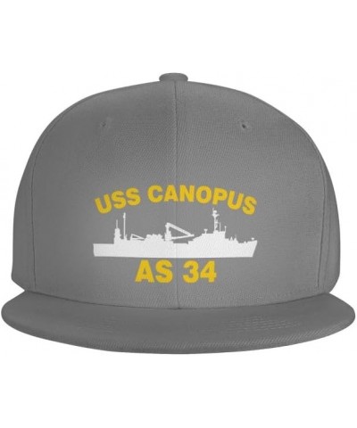 USS Canopus AS 34 Flag-Baseball Caps-Denim Hats Cowboy Knit hat Fisherman's hat Gray $17.59 Baseball Caps