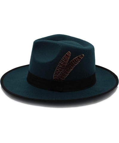 Unisex Fashion Felt Hat Wide Brimmed Jazz Hat Men's Manhattan Hat Black One Size $14.10 Fedoras