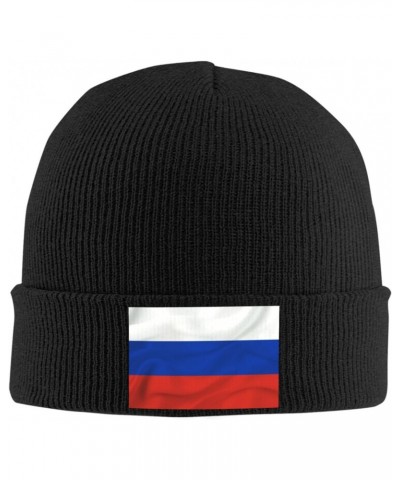 Russia Flag Crafted Comfort Premium Yarn Beanies for All Seasons Black $13.38 Skullies & Beanies