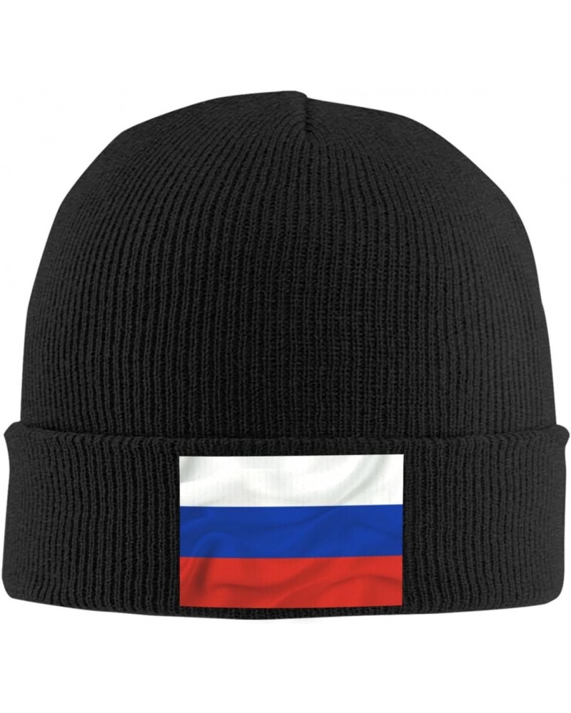 Russia Flag Crafted Comfort Premium Yarn Beanies for All Seasons Black $13.38 Skullies & Beanies