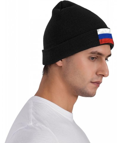 Russia Flag Crafted Comfort Premium Yarn Beanies for All Seasons Black $13.38 Skullies & Beanies