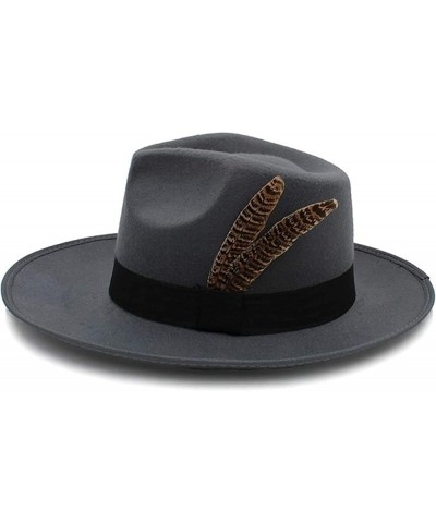 Unisex Fashion Felt Hat Wide Brimmed Jazz Hat Men's Manhattan Hat Black One Size $14.10 Fedoras