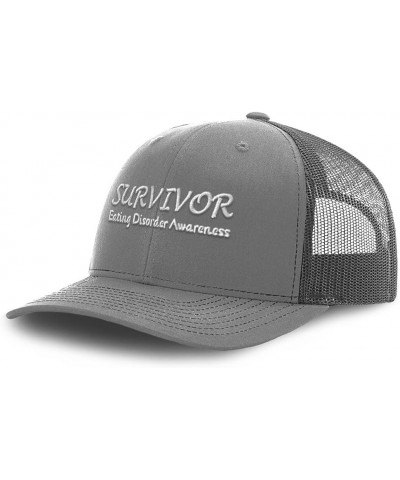 Trucker Baseball Cap Survivor Eating Disorder Awareness Cotton Dad Hats for Men & Women Grey $13.92 Baseball Caps