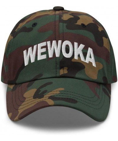 Wewoka Oklahoma Hat Wewoka Cap Embroidered Dad Hat Adjustable Strap Closure Unisex Green Camo $23.99 Baseball Caps