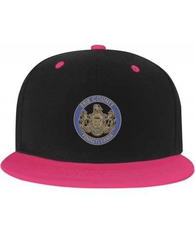 Erie County Seal Baseball Cap for Men Women Snapback Hat Adjustable Flat Bill Hats Pink $14.83 Baseball Caps