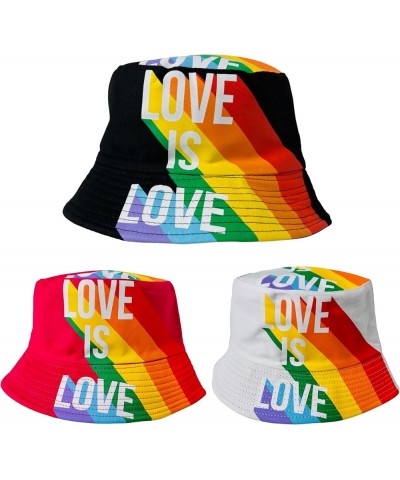 New! Pride Unisex Bucket Hat Reversible Double-Side-Wear Packable for Travel, Outdoors, and Beach 3pc Love is Love Cotton Ble...