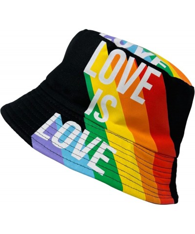 New! Pride Unisex Bucket Hat Reversible Double-Side-Wear Packable for Travel, Outdoors, and Beach 3pc Love is Love Cotton Ble...