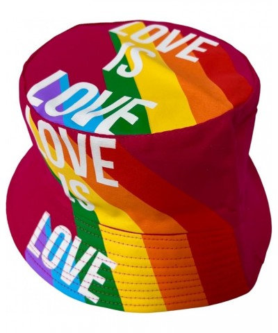 New! Pride Unisex Bucket Hat Reversible Double-Side-Wear Packable for Travel, Outdoors, and Beach 3pc Love is Love Cotton Ble...