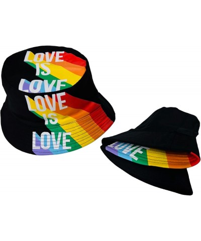 New! Pride Unisex Bucket Hat Reversible Double-Side-Wear Packable for Travel, Outdoors, and Beach 3pc Love is Love Cotton Ble...