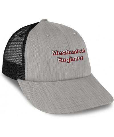 Custom Trucker Hat Baseball Cap Mechanical Engineer Engineering Cotton Science Dad Hats for Men & Women Heather Gray Black De...