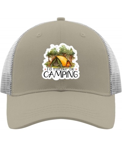 I'd Rather Be Camping Caps Women Cap Apricot Apricot $11.49 Sun Hats