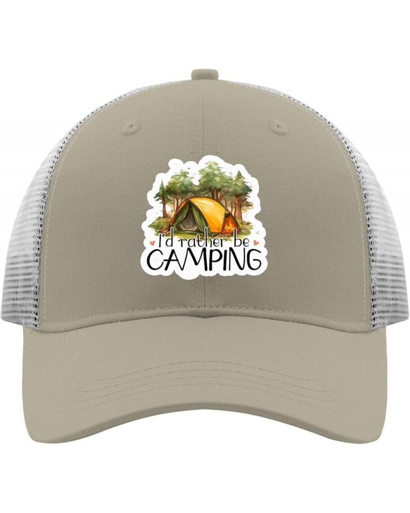 I'd Rather Be Camping Caps Women Cap Apricot Apricot $11.49 Sun Hats