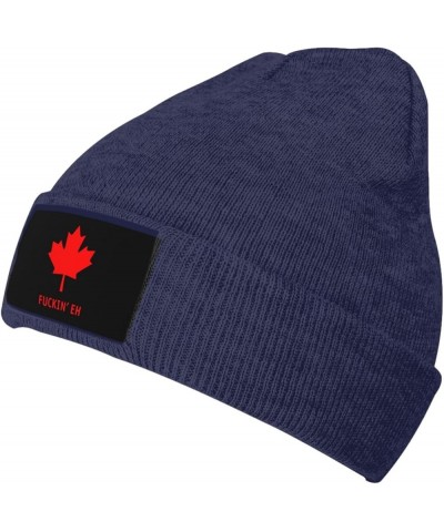 Winter Knit Hat Cap for Men Women, Fuckin'Eh Canada Unisex Beanie Hat Cuffed Skull Cap Warm Ski Hats Black Navy Blue $6.50 Sk...