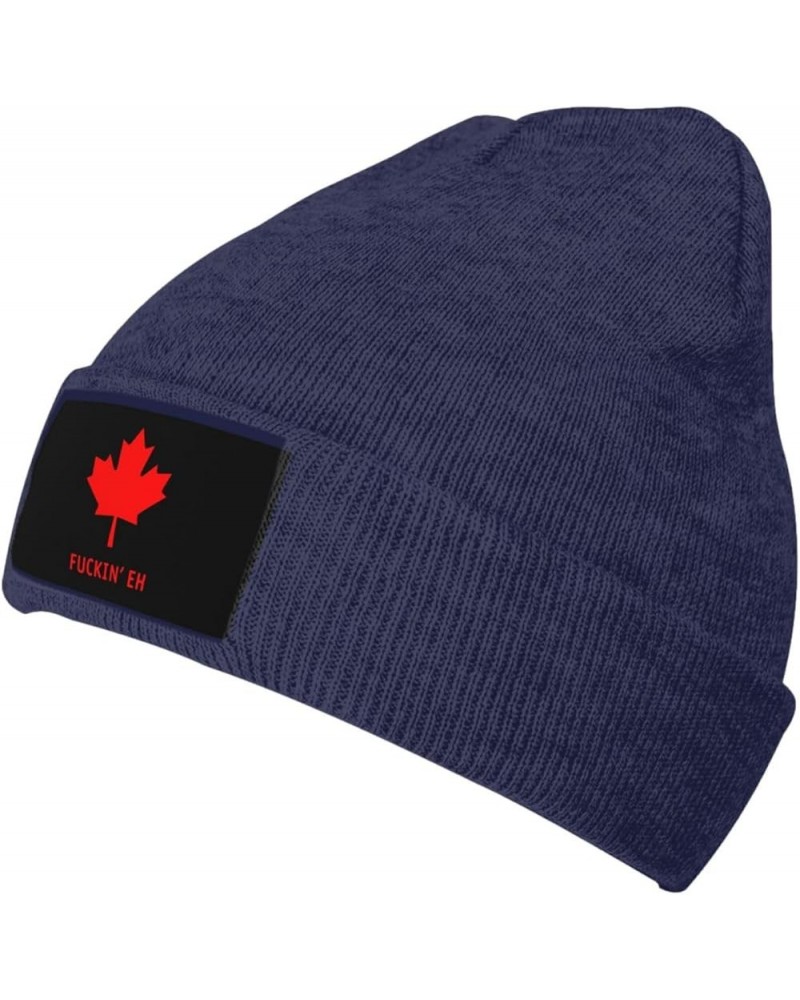 Winter Knit Hat Cap for Men Women, Fuckin'Eh Canada Unisex Beanie Hat Cuffed Skull Cap Warm Ski Hats Black Navy Blue $6.50 Sk...