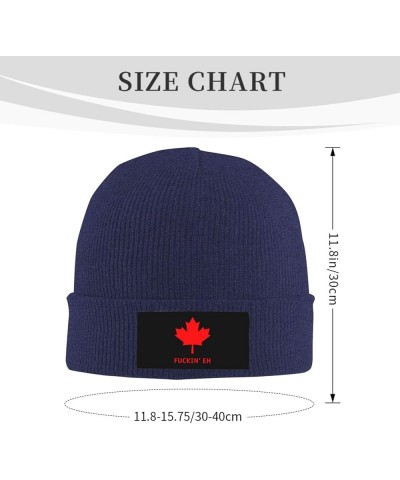 Winter Knit Hat Cap for Men Women, Fuckin'Eh Canada Unisex Beanie Hat Cuffed Skull Cap Warm Ski Hats Black Navy Blue $6.50 Sk...